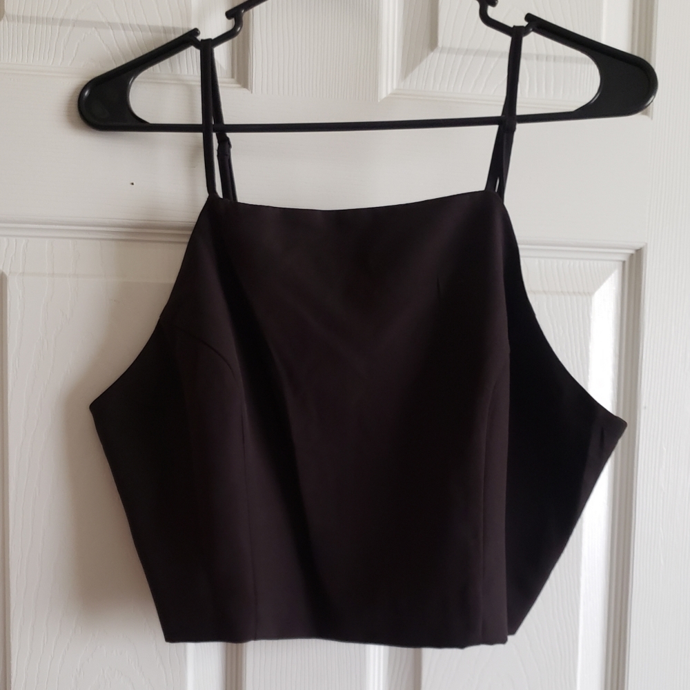 Square neck dressy crop top L